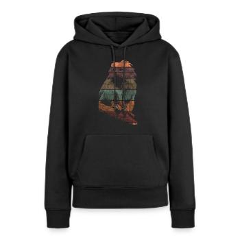 Singe Tamarin Primate - Sweat à capuche Premium bio Femme - noir - Devant - Julia (174cm)