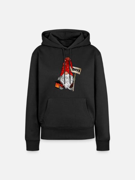 Wichtel Diva Weihnachtsgnom - Frauen Premium Bio Hoodie - Schwarz