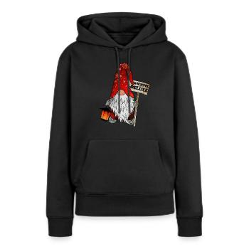Wichtel Deluxe – Der exklusive Weihnachtsgnom - Frauen Premium Bio Hoodie - Schwarz - Vorne - Julia (174cm)