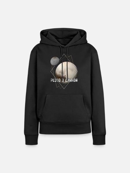 Pluto und Charon - Frauen Premium Bio Hoodie - Schwarz