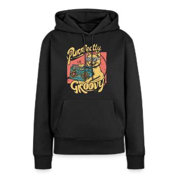 Parfaitement groovy - Sweat à capuche Premium bio Femme - noir - Devant - Julia (174cm)