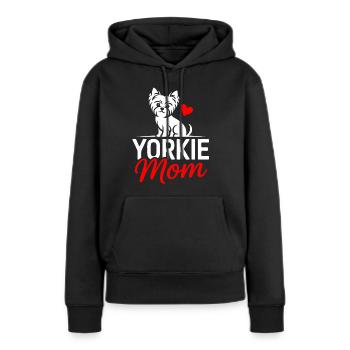 Yorkie Mom Herzhund Design - Frauen Premium Bio Hoodie - Schwarz - Vorne - Julia (174cm)