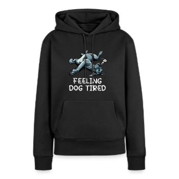 Se sentir fatigué Dogue Allemand Dogue Grand Dogue Chien - Sweat à capuche Premium bio Femme - noir - Devant - Julia (174cm)