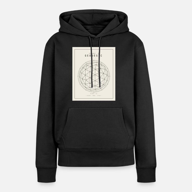 Geodesian Sphere Geometry Pattern - Women’s Premium Organic Hoodie - black