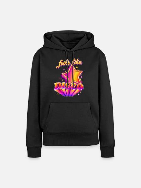 Fühlt sich wie Disko an - Frauen Premium Bio Hoodie - Schwarz