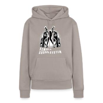 Concert de musique rock. Drôle de danse reine roches - Sweat à capuche Premium bio Femme - taupe - Devant - Julia (174cm)