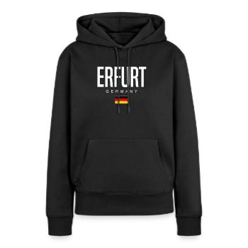 Erfurt - Sweat à capuche Premium bio Femme - noir - Devant - Julia (174cm)