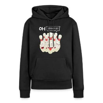 Conception de bol pour les joueurs de bowling Sportifs - Sweat à capuche Premium bio Femme - noir - Devant - Julia (174cm)