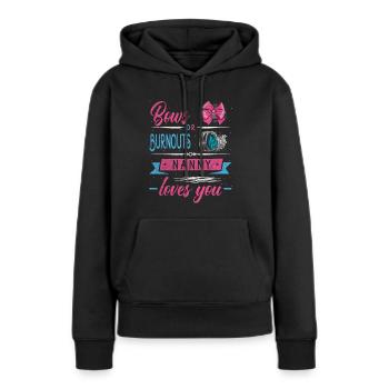 Grinding Or Burnouts Nounou Vous Aime Pour - Sweat à capuche Premium bio Femme - noir - Devant - Julia (174cm)