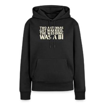 Deux antennes ont le mariage pour la mariée - Sweat à capuche Premium bio Femme - noir - Devant - Julia (174cm)