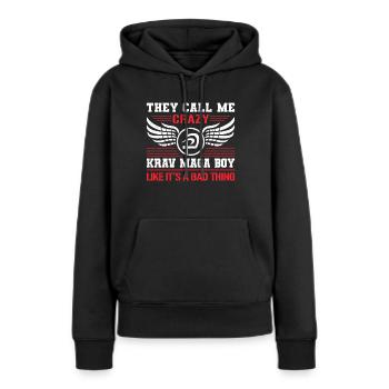 Krav Maga Apparel Israélien Self - Sweat à capuche Premium bio Femme - noir - Devant - Julia (174cm)