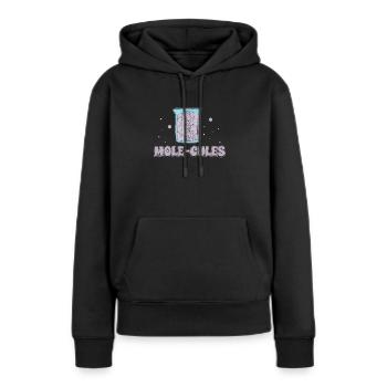 Drôles de taupes Problèmes de taupe Une taupe de chimie - Sweat à capuche Premium bio Femme - noir - Devant - Julia (174cm)