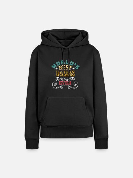 Worlds Best Paps Ever - Frauen Premium Bio Hoodie - Schwarz