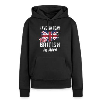 British Great Britain Origine Drapeau britannique - Sweat à capuche Premium bio Femme - noir - Devant - Julia (174cm)