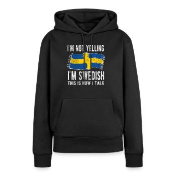 Suédois Suède Origine Drapeau suédois - Sweat à capuche Premium bio Femme - noir - Devant - Julia (174cm)