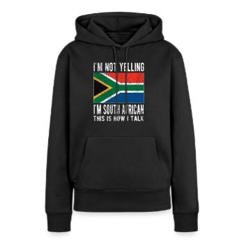 Afrique du Sud Drapeau Afrique du Sud Origine Afrique du Sud - Sweat à capuche Premium bio Femme - noir - Devant - Julia (174cm)