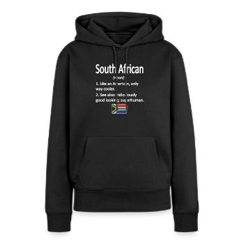 Afrique du Sud Drapeau Afrique du Sud Afrique du Sud Racines - Sweat à capuche Premium bio Femme - noir - Devant - Julia (174cm)