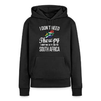 Afrique du Sud Drapeau Afrique du Sud Origine Afrique du Sud - Sweat à capuche Premium bio Femme - noir - Devant - Julia (174cm)