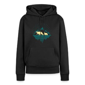 Ours polaire du pôle Nord - Sweat à capuche Premium bio Femme - noir - Devant - Julia (174cm)