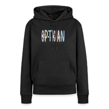 Cadeaux Opticiens Opticiens Optométriste - Sweat à capuche Premium bio Femme - noir - Devant - Julia (174cm)