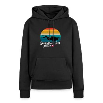 South Beach Park Floride Plongée - Sweat à capuche Premium bio Femme - noir - Devant - Julia (174cm)