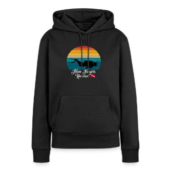 Three Fingers Hawaii Diving - Frauen Premium Bio Hoodie - Schwarz - Vorne - Julia (174cm)