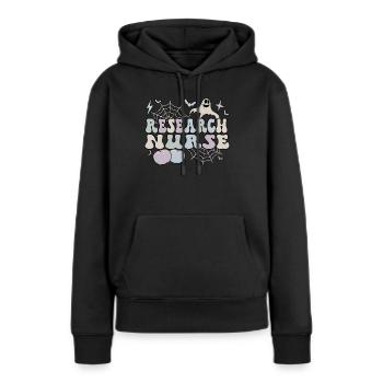 Infirmière de recherche Recherche clinique Soins infirmiers Halloween - Sweat à capuche Premium bio Femme - noir - Devant - Julia (174cm)