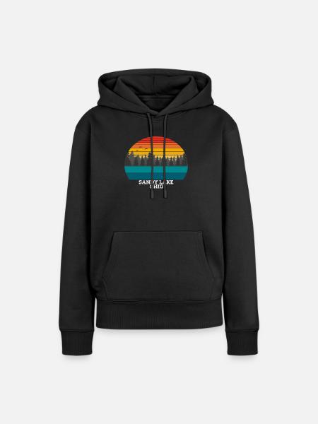 Sandy Lake Ohio - Frauen Premium Bio Hoodie - Schwarz