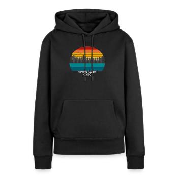 Sites Lac Ohio - Sweat à capuche Premium bio Femme - noir - Devant - Julia (174cm)