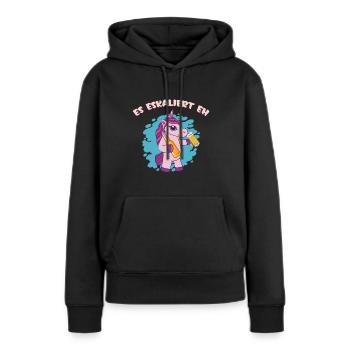 Party Spruch Trinkspruch Es Eskaliert Eh Einhorn - Frauen Premium Bio Hoodie - Schwarz - Vorne - Julia (174cm)