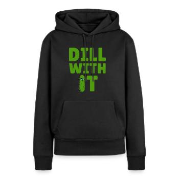 Pickle Pickles Gurke Vegan Sauer Schwanger Geschenk - Frauen Premium Bio Hoodie - Schwarz - Vorne - Julia (174cm)