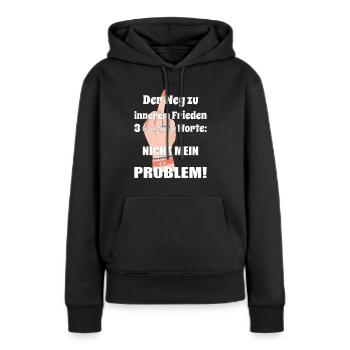 Der Weg zu innerem Frieden 3 magische Worte..... - Frauen Premium Bio Hoodie - Schwarz - Vorne - Julia (174cm)