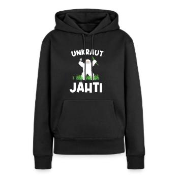Unkraut Jähti Yeti - Frauen Premium Bio Hoodie - Schwarz - Vorne - Julia (174cm)