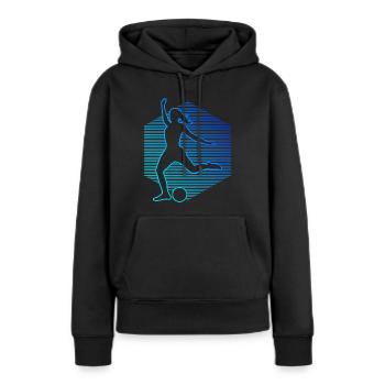 Fussballspielen Fussballspieler Fussballer - Frauen Premium Bio Hoodie - Schwarz - Vorne - Julia (174cm)