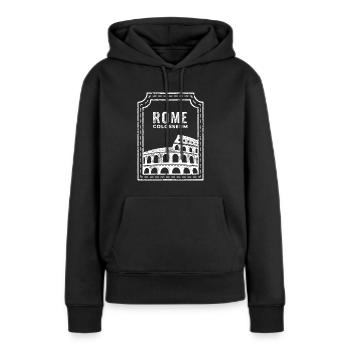 Rome Colisée Rome Colisée Souvenir Landmark - Sweat à capuche Premium bio Femme - noir - Devant - Julia (174cm)