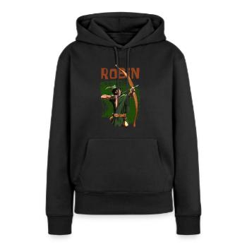 Robin des Bois - Bow and Arrow - Cadeau - Sweat à capuche Premium bio Femme - noir - Devant - Julia (174cm)