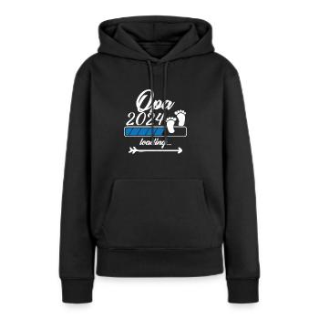 Opa in 2024 bitte warten - Frauen Premium Bio Hoodie - Schwarz - Vorne - Julia (174cm)