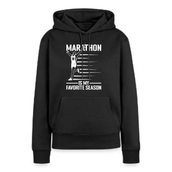 Marathon Runner Marathon My Favorite Season - Frauen Premium Bio Hoodie - Schwarz - Vorne - Julia (174cm)
