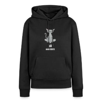 Noe nicht HEUTE - Katze boeser Blick - Frauen Premium Bio Hoodie - Schwarz - Vorne - Julia (174cm)