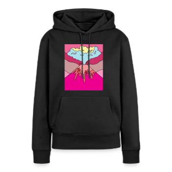 Éruption volcanique Supervolcane Éruption Lave - Sweat à capuche Premium bio Femme - noir - Devant - Julia (174cm)