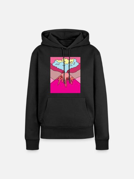 Vulkanausbruch Supervulkan Eruption Lava - Frauen Premium Bio Hoodie - Schwarz