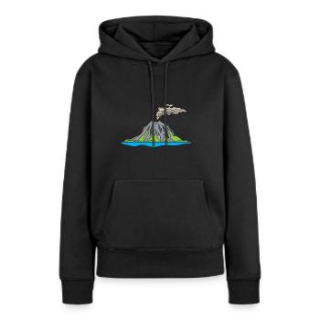 Éruption volcanique Supervolcane Éruption Lave - Sweat à capuche Premium bio Femme - noir - Devant - Julia (174cm)