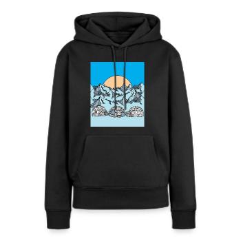 Igloo neige et glaces - Sweat à capuche Premium bio Femme - noir - Devant - Julia (174cm)