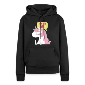 60 60ème anniversaire - Sweat à capuche Premium bio Femme - noir - Devant - Julia (174cm)