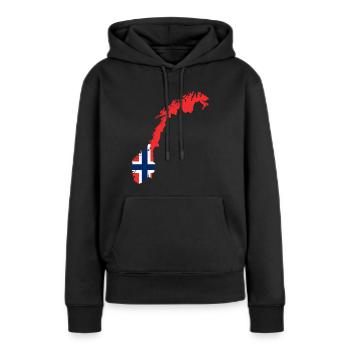 Norvège - Sweat à capuche Premium bio Femme - noir - Devant - Julia (174cm)