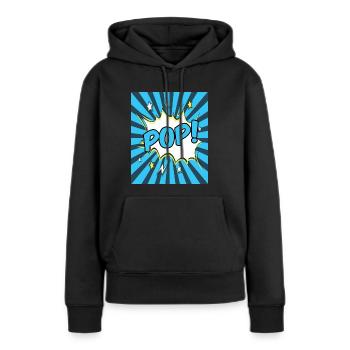 Pop Art - Sweat à capuche Premium bio Femme - noir - Devant - Julia (174cm)