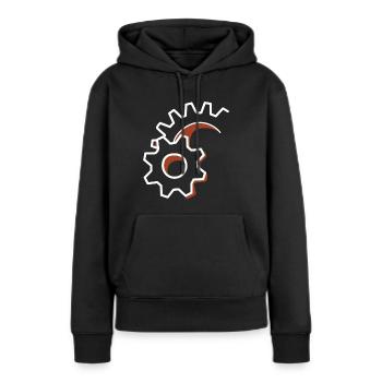Zahnrad Mechanisch Getriebe - Frauen Premium Bio Hoodie - Schwarz - Vorne - Julia (174cm)