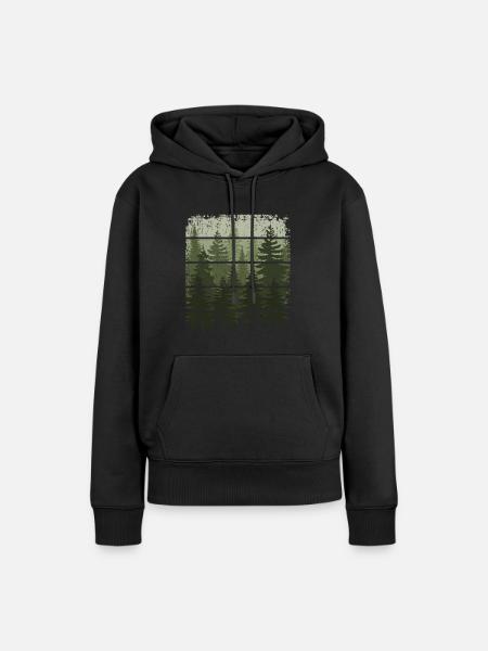 Wald Natur Bäume Wildnis Outdoor Naturliebhaber - Ekologisk premiumluvtröja dam - svart