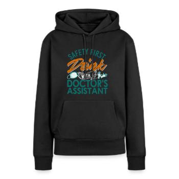 Arzthelferin - Frauen Premium Bio Hoodie - Schwarz - Vorne - Julia (174cm)
