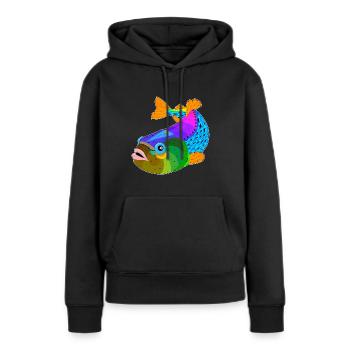 Poisson / poisson - Sweat à capuche Premium bio Femme - noir - Devant - Julia (174cm)